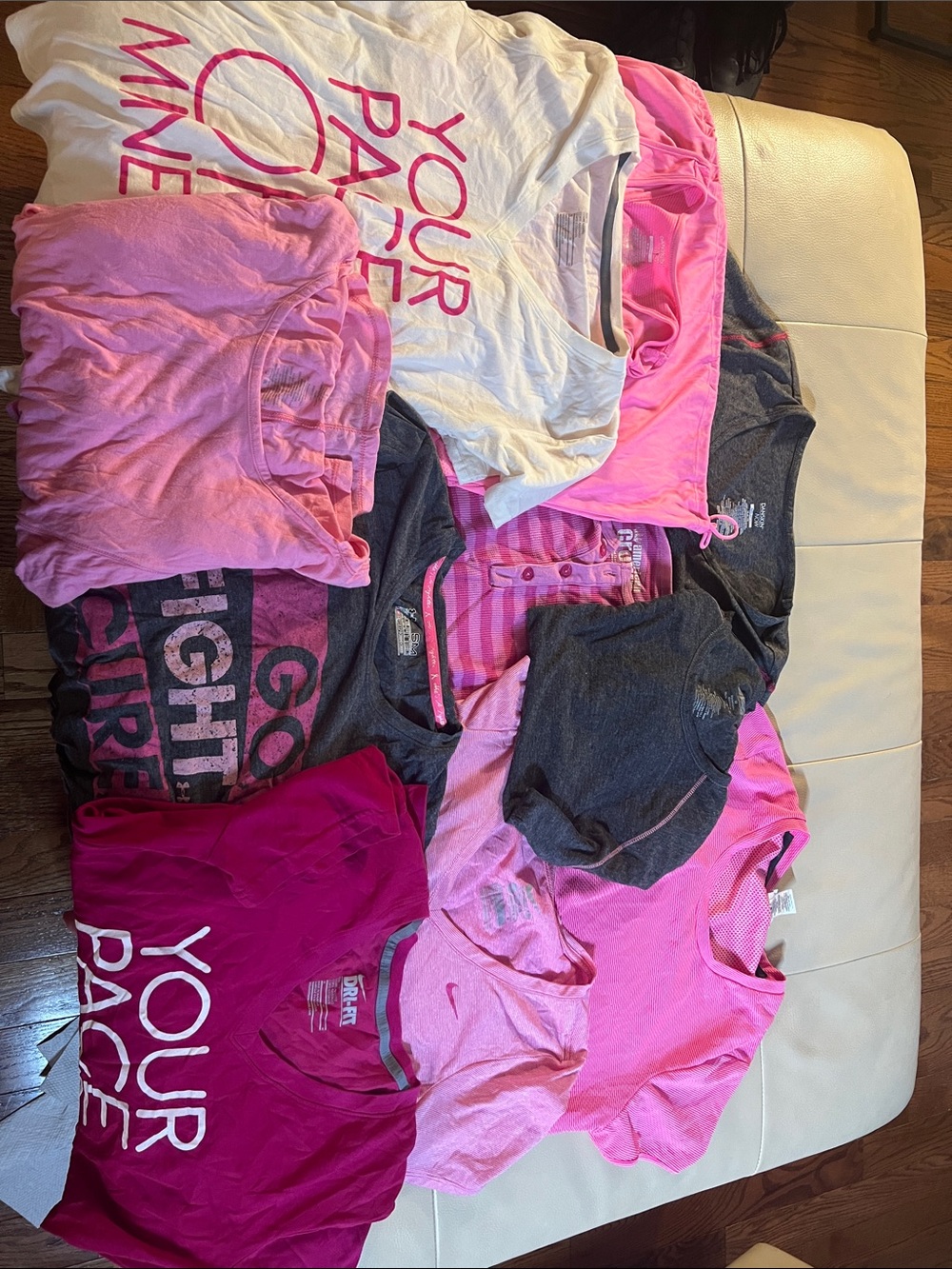 12 Nike American Crown Danskin, Avia Under Armor Breast Cancer Tees